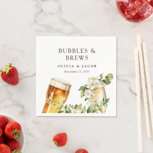 Serviette En Papier Bubbles and Brews Shower de Couple
