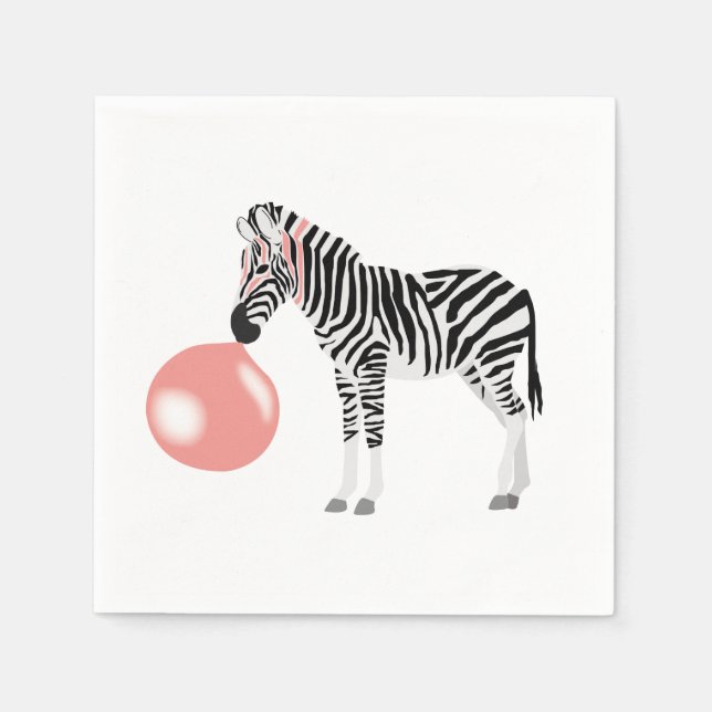 Serviette En Papier Buble Gum Zebra Blowbble (Devant)