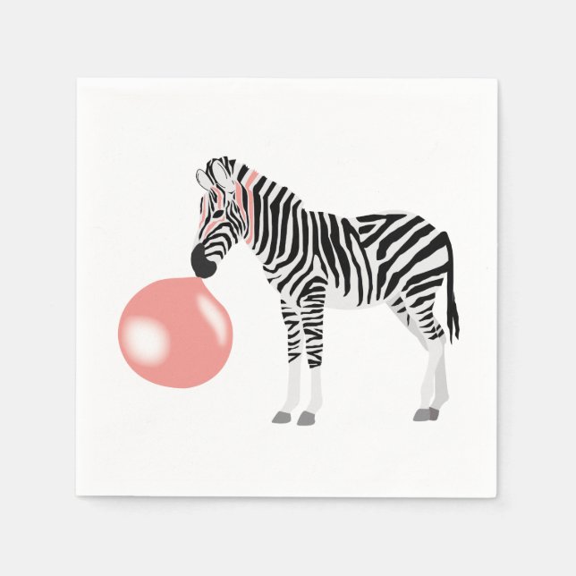 Serviette En Papier Buble Gum Zebra Blowbble (Devant)