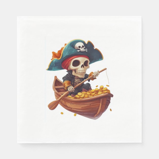 Serviette En Papier Buccaneer d'os - Drôle crâne de pirate (Devant)