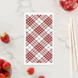 Serviette En Papier Buchanan tartan rouge blanc plaid