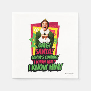 Serviette En Papier Buddy l'Elfe   OMG ! père Noël !