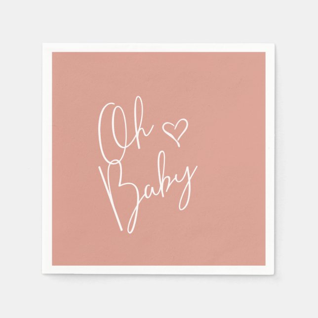 Serviette En Papier Budget Oh Baby Baby shower rose (Devant)