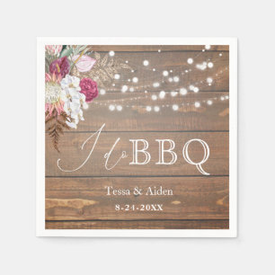 Serviette En Papier Budget Rustique I Do BBQ Napkins