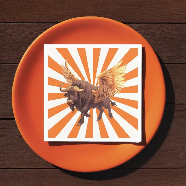 Serviette En Papier Buffalo Ailes Avec Orange Starburst (Créateur téléchargé)