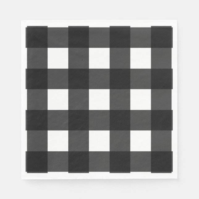 Serviette En Papier Buffalo blanc grand plaid (Devant)