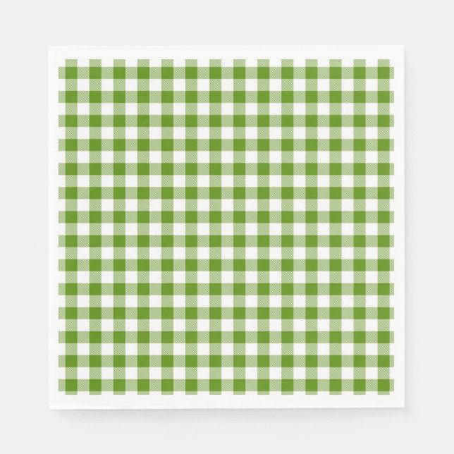 Serviette En Papier Buffalo Plaid Green White Classic Holiday Fun (Devant)