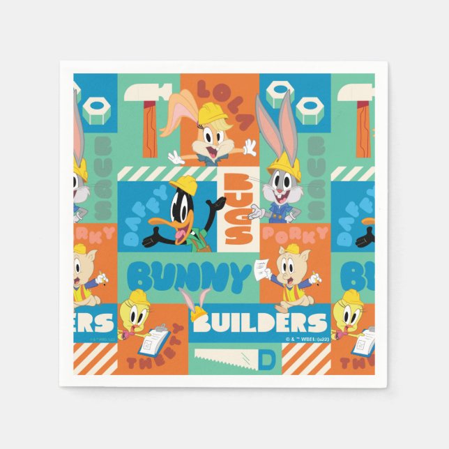 Serviette En Papier BUGS BUNNY BUILDERS™| Character Grid Pattern (Devant)