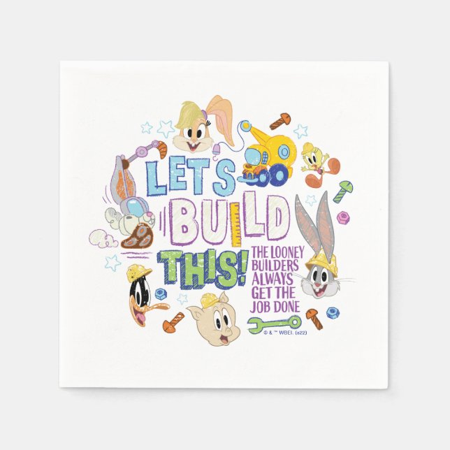 Serviette En Papier BUGS BUNNY BUILDERS™| Croquis "Construisons ceci" (Devant)