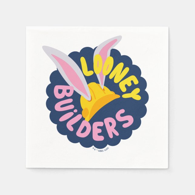 Serviette En Papier BUGS BUNNY BUILDERS™| Hard Hat Scalloped Logo (Devant)