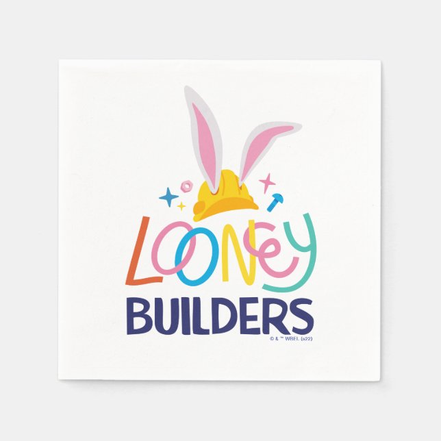 Serviette En Papier BUGS BUNNY BUILDERS™| Logo Casque Empilé (Devant)