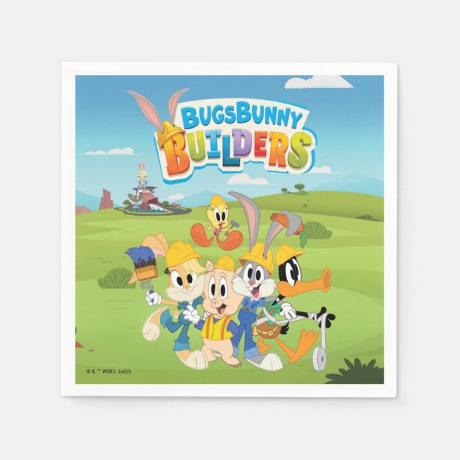 Serviette En Papier BUGS BUNNY BUILDERS™| The Looney Builders Group (Devant)