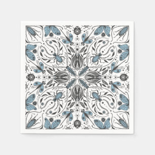 Serviette En Papier Bugs, noir et bleu