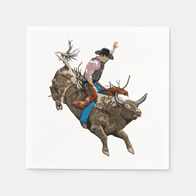 Serviette En Papier Bull équitation rodéo cowboy (Devant)