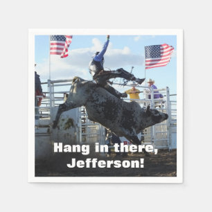 Serviette En Papier Bull Rider et Bucking Bull Rodeo