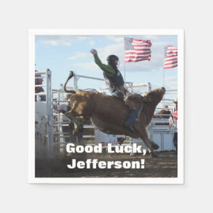 Serviette En Papier Bull Rider et Bucking Bull Rodeo