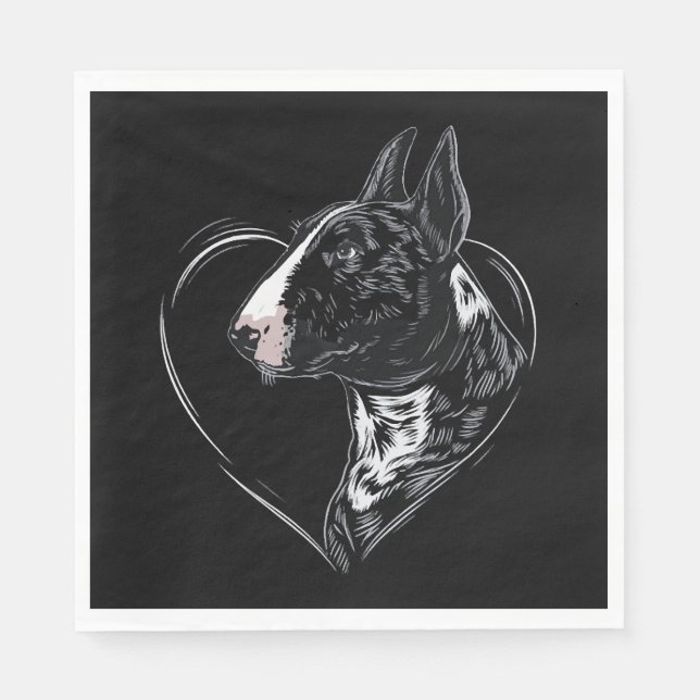 Serviette En Papier Bull Terrier   (Devant)