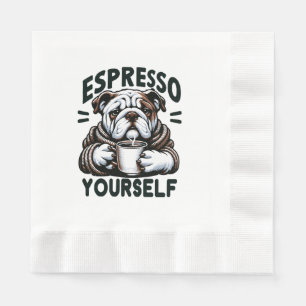 Serviette En Papier Bulldog au café expresso chaud - Café cosy