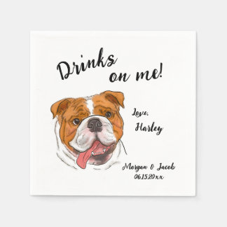 Serviette En Papier Bulldog Cocktail Napkin