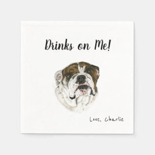 Serviette En Papier Bulldog Cocktail serviettes