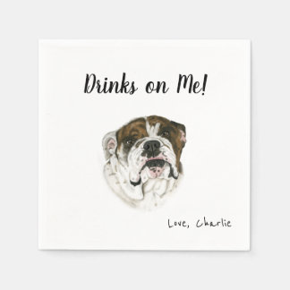 Serviette En Papier Bulldog Cocktail serviettes