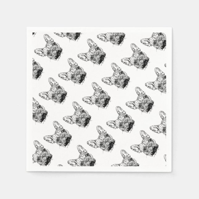 Serviette En Papier bulldog français (Devant)