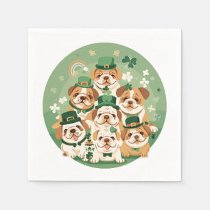 Serviette En Papier Bulldogs anglais de la Saint-Patrick