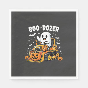 Serviette En Papier Bulldozer fantôme Halloween Boo Dozer_1