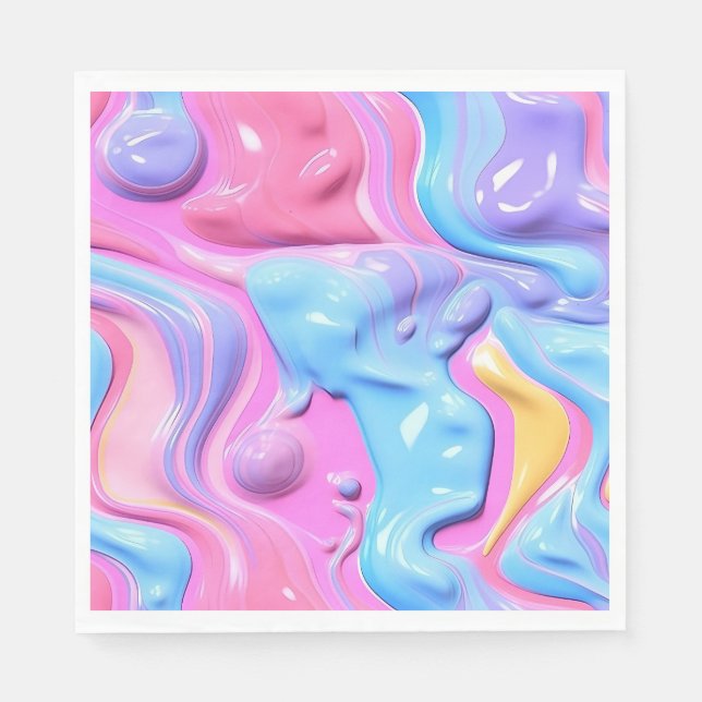 Serviette En Papier Bulle plastique brillante Abstraite (Devant)