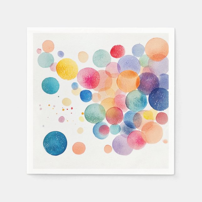Serviette En Papier Bulles arc-en-ciel (Devant)