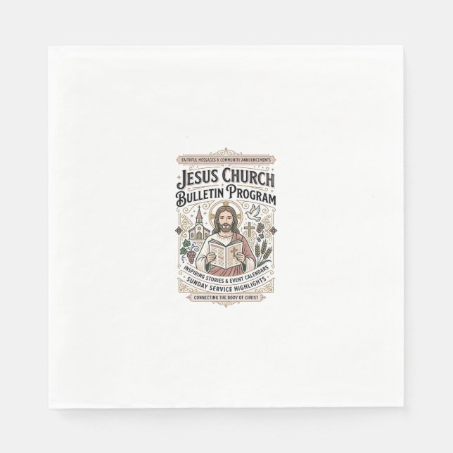 Serviette En Papier Bulletin de l'église de Jésus Programme Bulletin d (Devant)