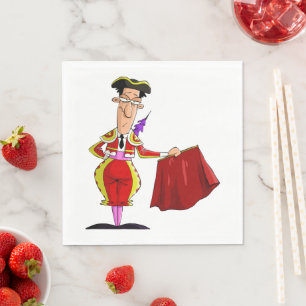 Serviette En Papier Bullfighter Et Serviettes Red Cape