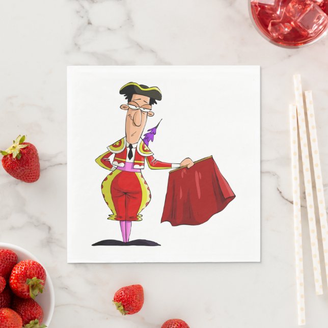 Serviette En Papier Bullfighter Et Serviettes Red Cape (En situation)