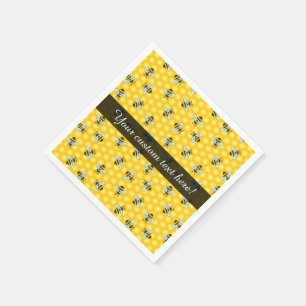 Serviette En Papier Bumble Bees et Golden Honeycomb Motif