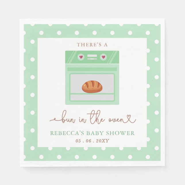 Serviette En Papier Bun Dans Le Baby shower Neutre Genre Au Four (Devant)