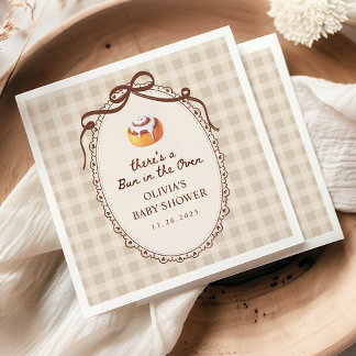 Serviette En Papier Bun in the Oven Gingham Bakery Baby Shower