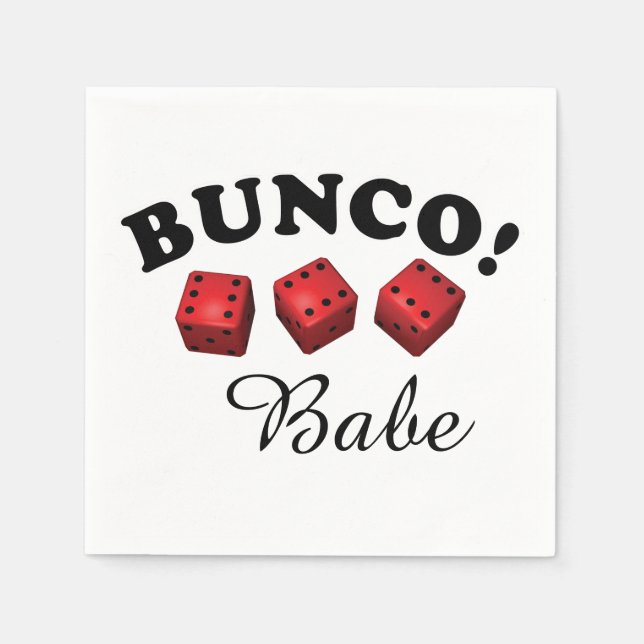 Serviette En Papier Bunco Dice et Babe Text (Devant)