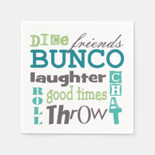 Serviette En Papier Bunco Fun TYpography Mots
