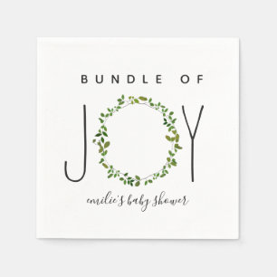 Serviette En Papier Bundle De Joy Greenery Wreath Baby shower Neutre