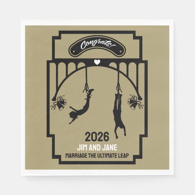 Serviette En Papier Bungee Jumping Mariage cadeau (Devant)