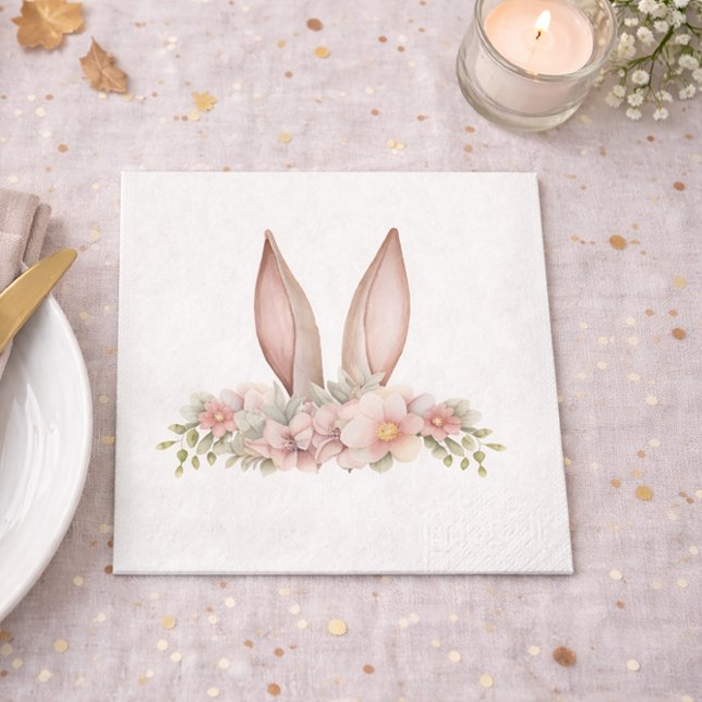 Serviette En Papier Bunny de Pâques Floral Ears Spring Party Table pou (Créateur téléchargé)