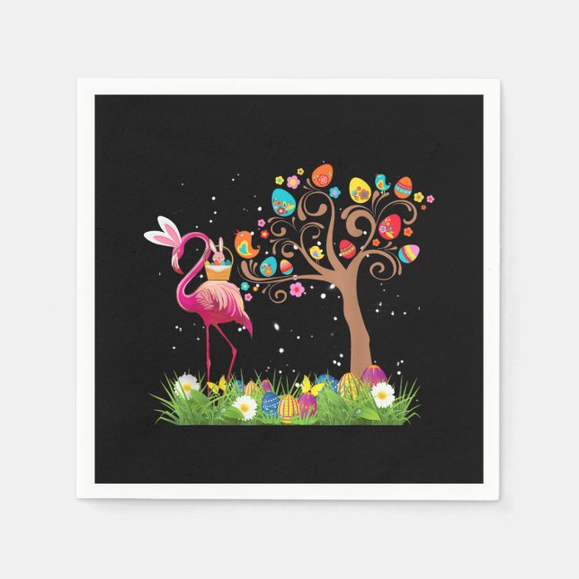 Serviette En Papier Bunny Flamingo Easter | Cute Flamingo Lovers (Devant)