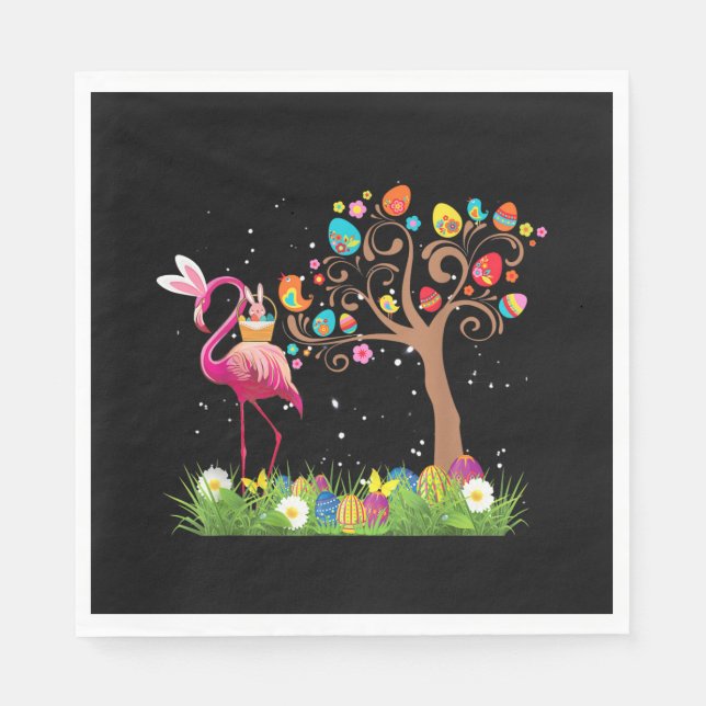 Serviette En Papier Bunny Flamingo Easter | Cute Flamingo Lovers (Devant)