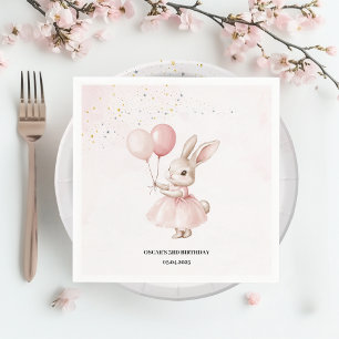 Serviette En Papier Bunny Pastel rose Anniversaire   Tablewar du parti