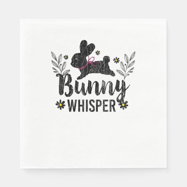 Serviette En Papier Bunny Whisperer Funny Lapin Graphisme lapin (Devant)