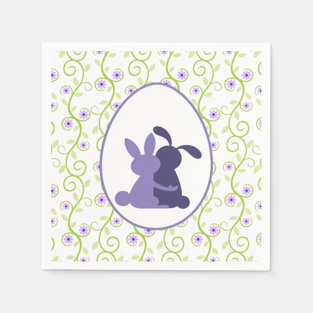 Serviette En Papier Bunny's Embrace Spring Floral (Devant)