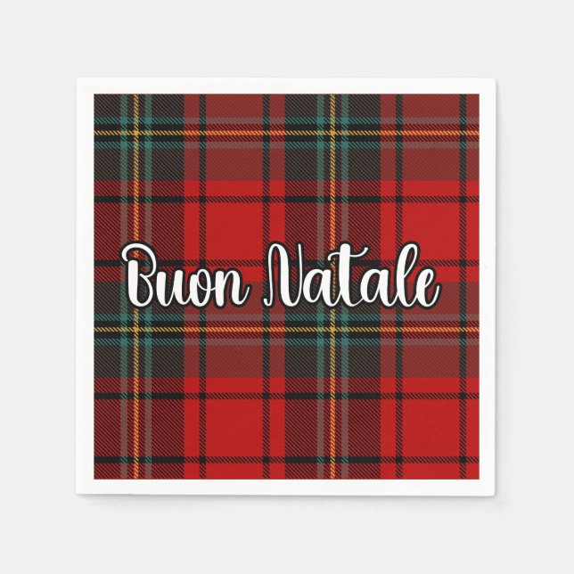 Serviette En Papier Buon Natale Plaid (Devant)