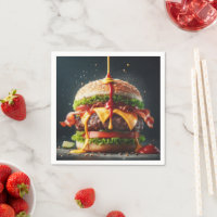 Burger avec sauce éclaboussante