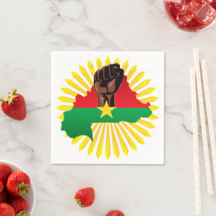 Serviette En Papier Burkina Faso Carte, drapeau et première révolution