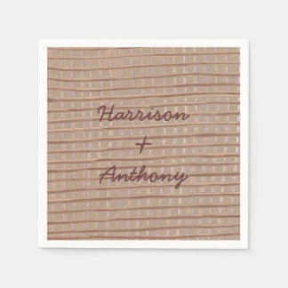 Serviette En Papier Burlap Artistique Mariage personnalisé serviettes